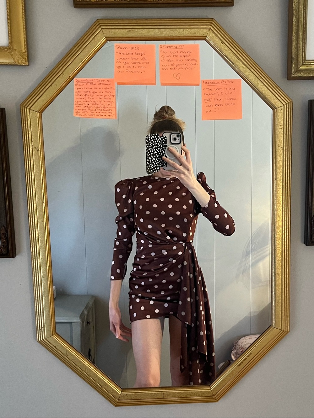 KEEPSAKE the Label Brown Polka Dot Mini Dress